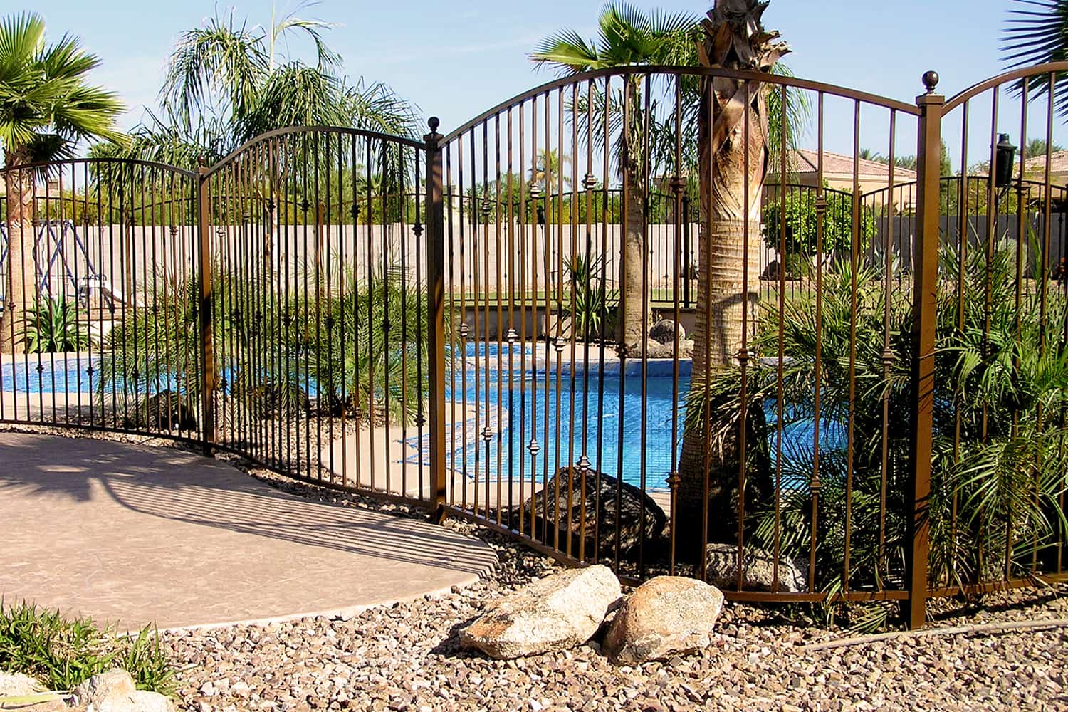 Decorative Arched Pool Fence