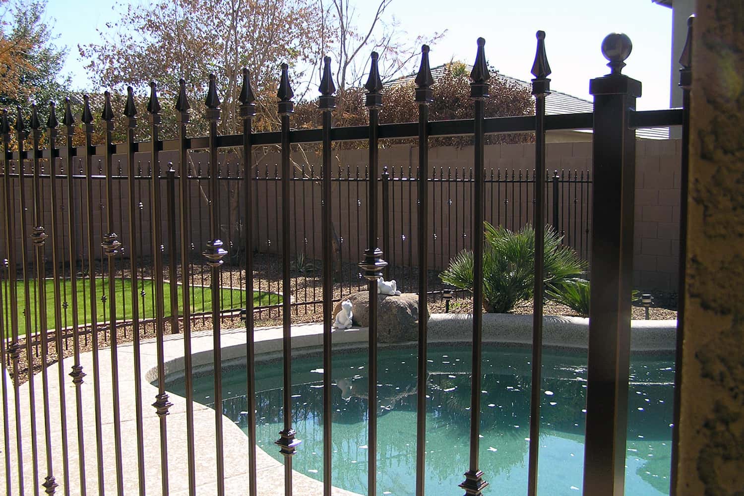 Decorative Pool Fence with Safety Ball Spears