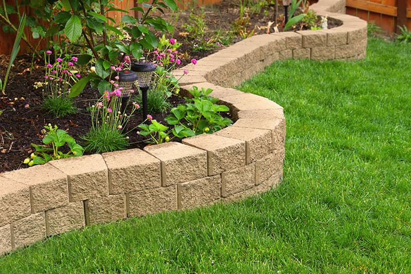 Cinder Block Garden Courtyard Wall Example