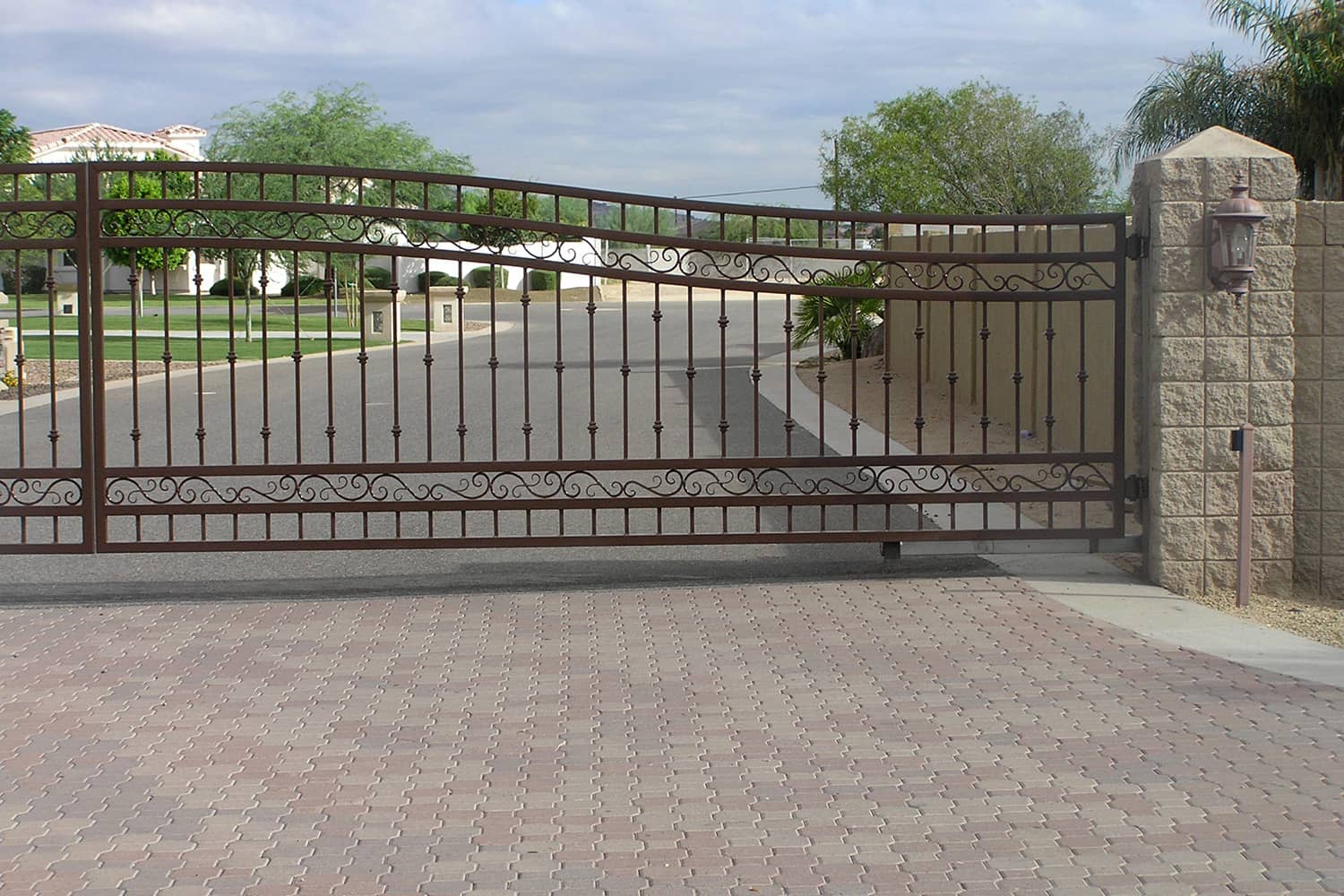 Decorative Wrought Iron Community Entry Gate