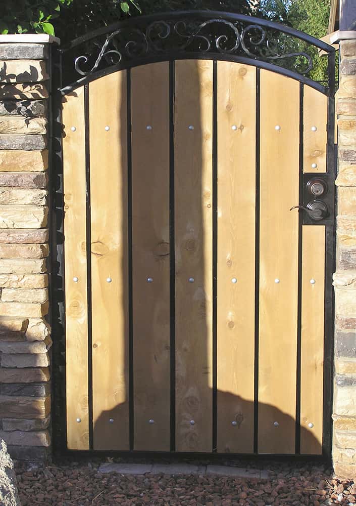 Arched Decorative Pedestrian Gate with Light Cedar Stain